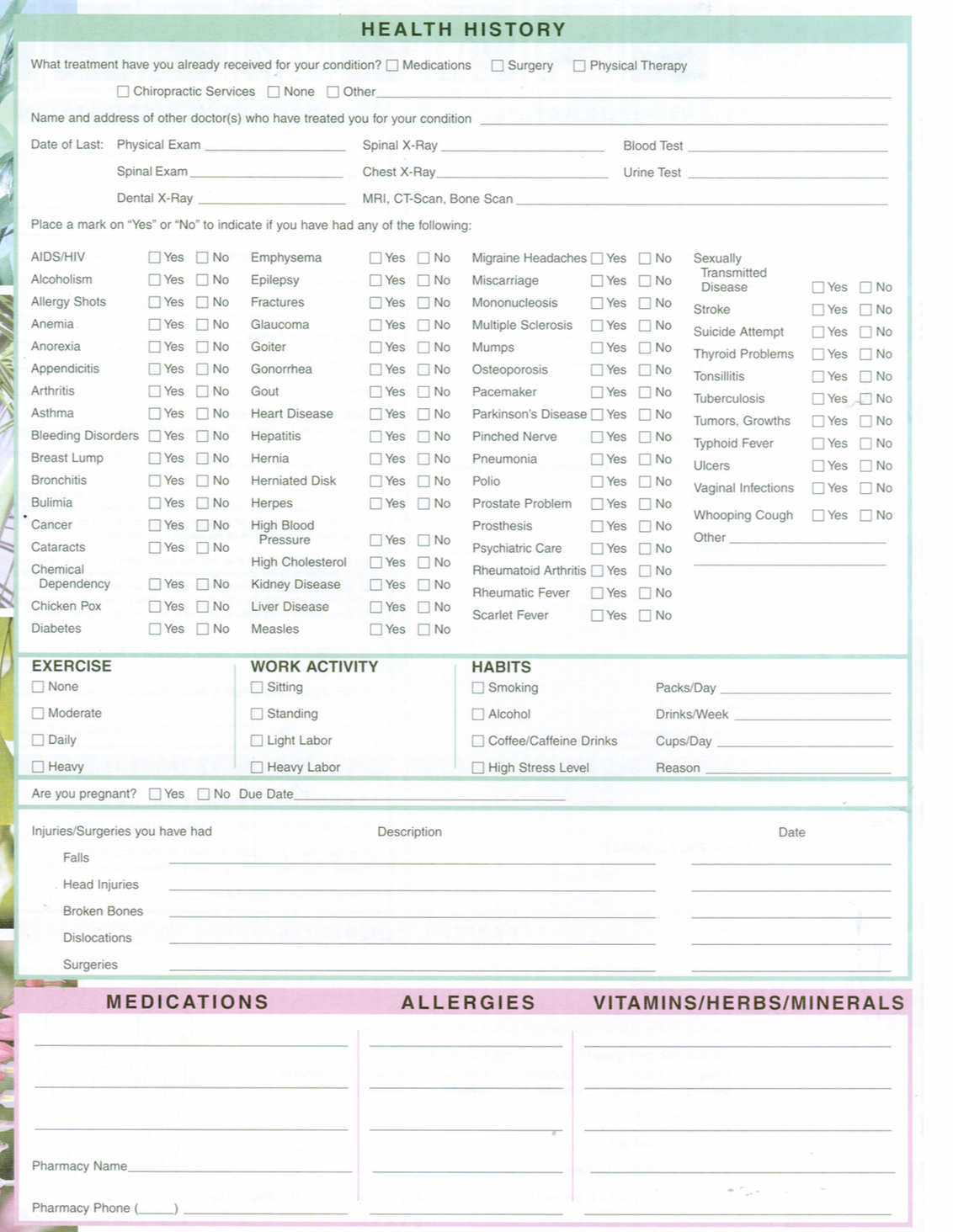 Medical Form Downloads - Cold Spring Chiropractic